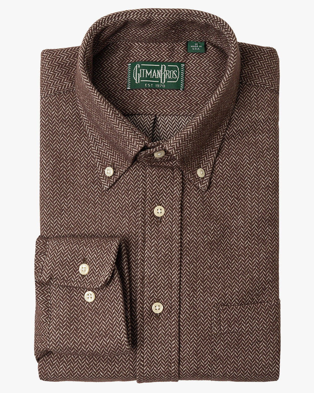 Brown Herringbone Flannel