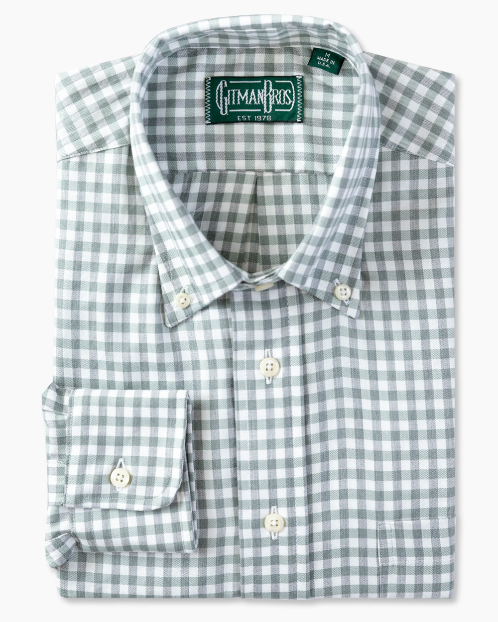 Sage Brushed Twill Check