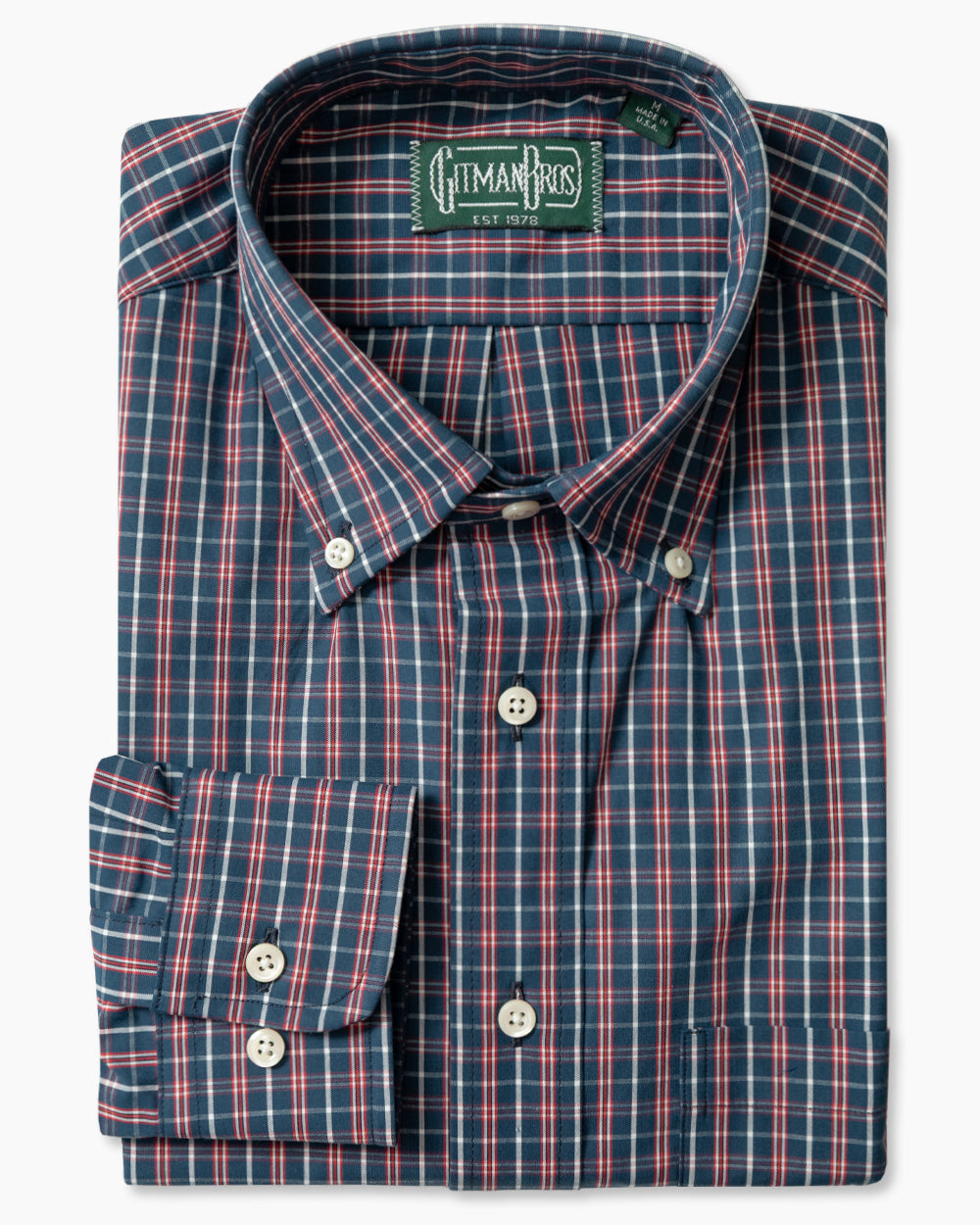 Navy Check Heavy Poplin