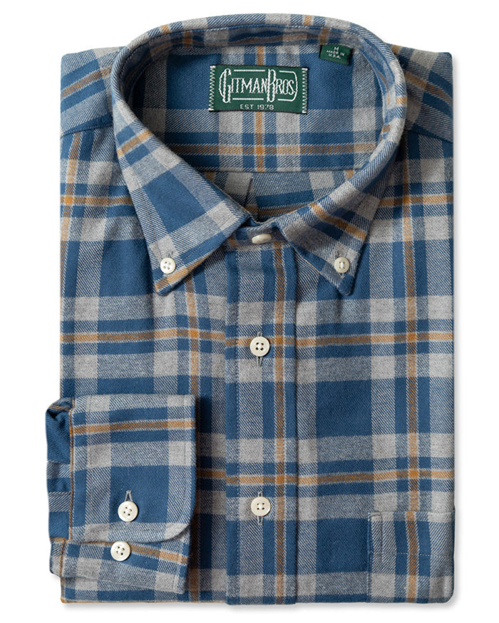Gitman Bros. Blue Brushed Twill Check