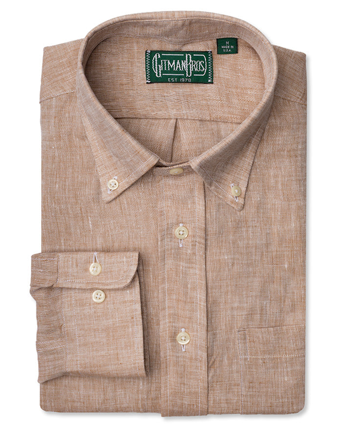 Gitman Bros. Tan Canclini Linen Regular / XXL