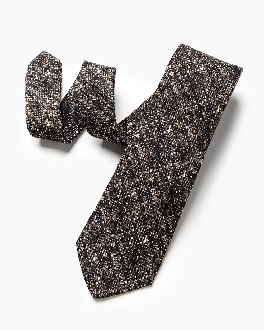 Black Speckled Bouclé Tie