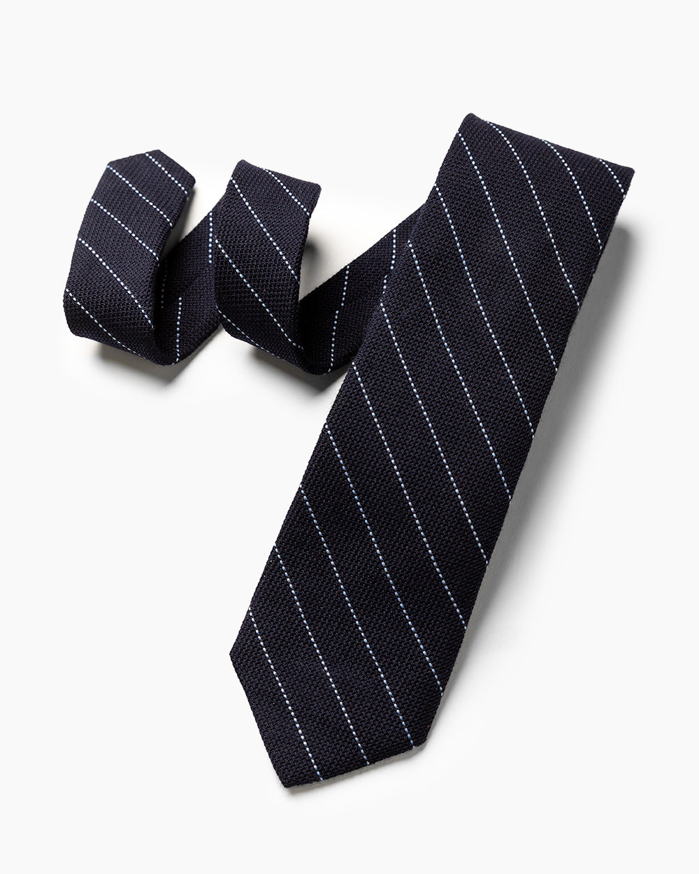 Navy Cashmere Micro-Stripe Tie