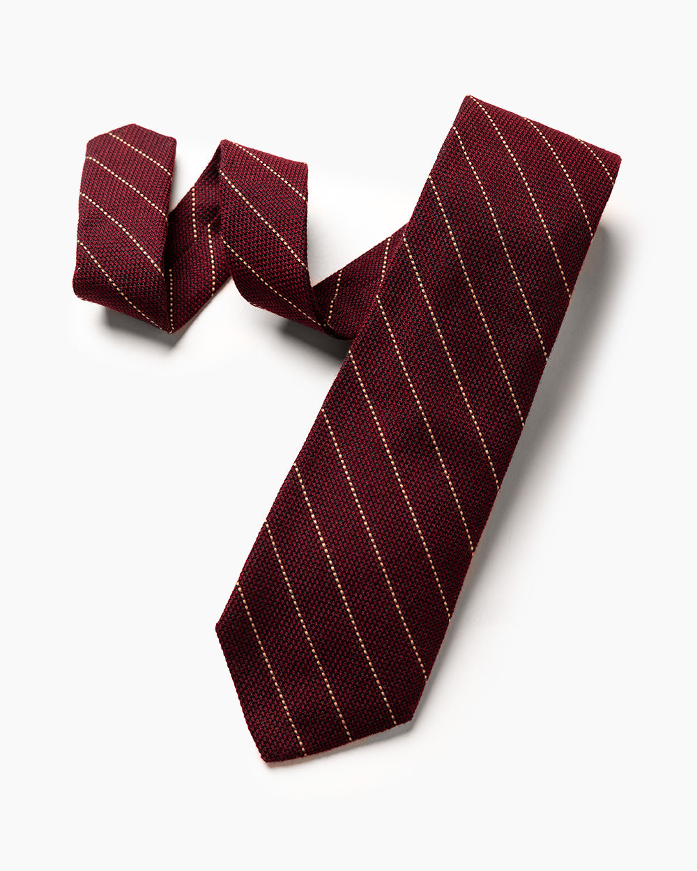 Burgundy Cashmere Micro-Stripe Tie