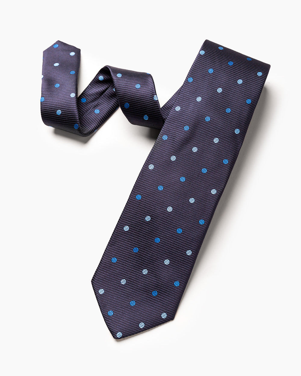 Navy Silk Polka-Dot Tie