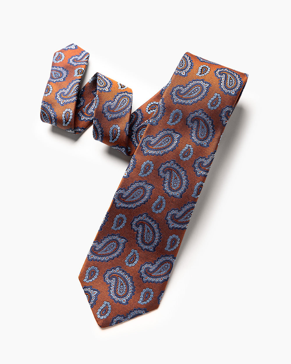 Orange Silk Paisley Tie