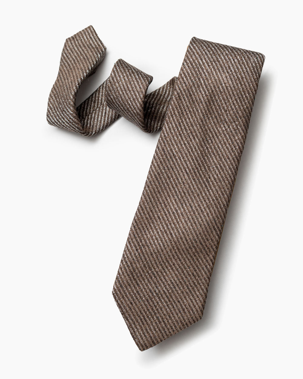 Brown Bouclé Stripe Tie