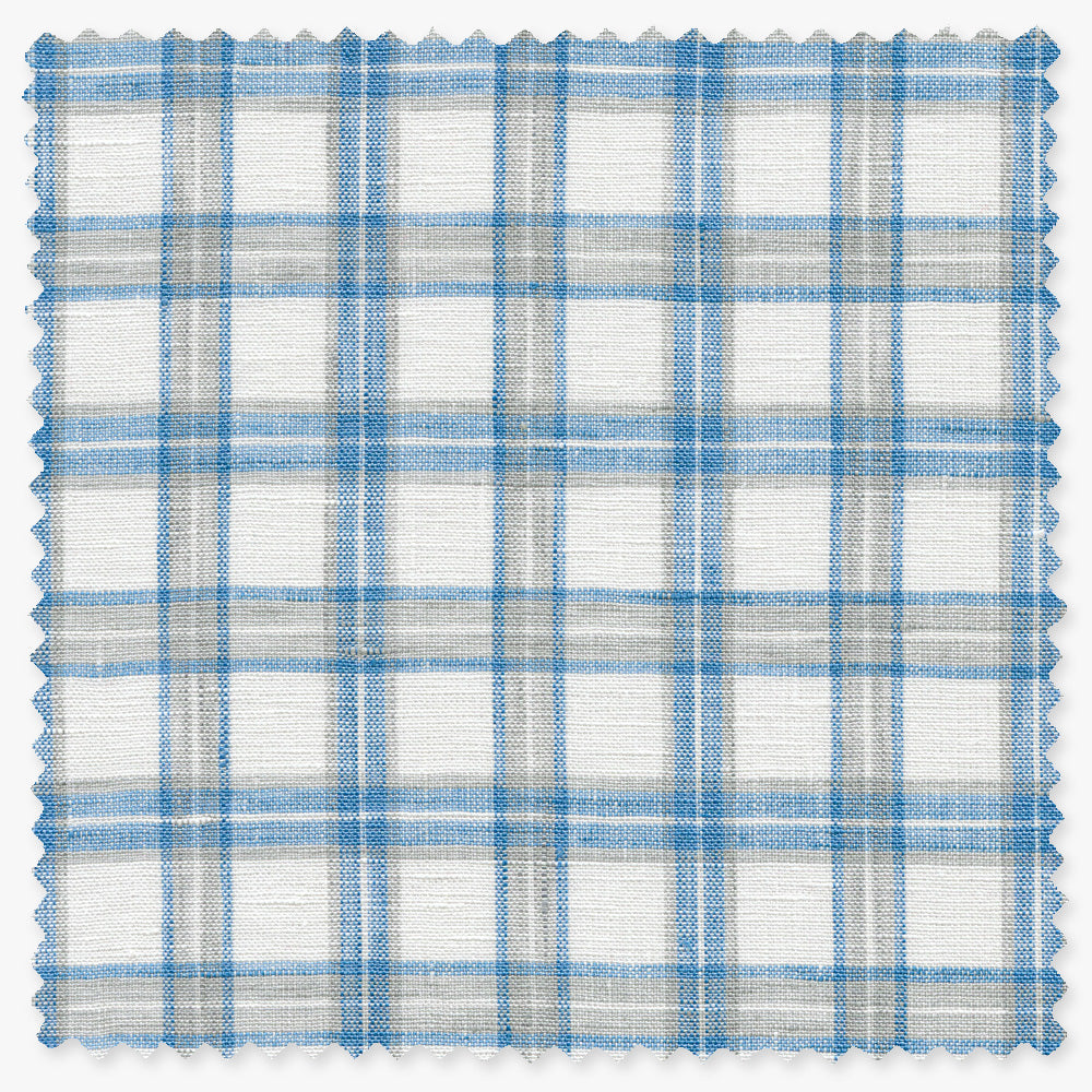 Blue Tonal Plaid Linen