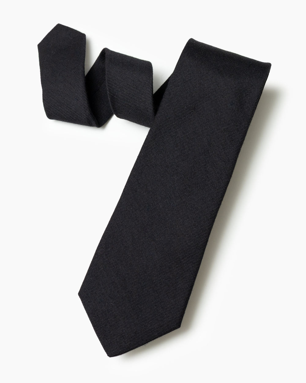 Black Wool/Silk Twill Tie