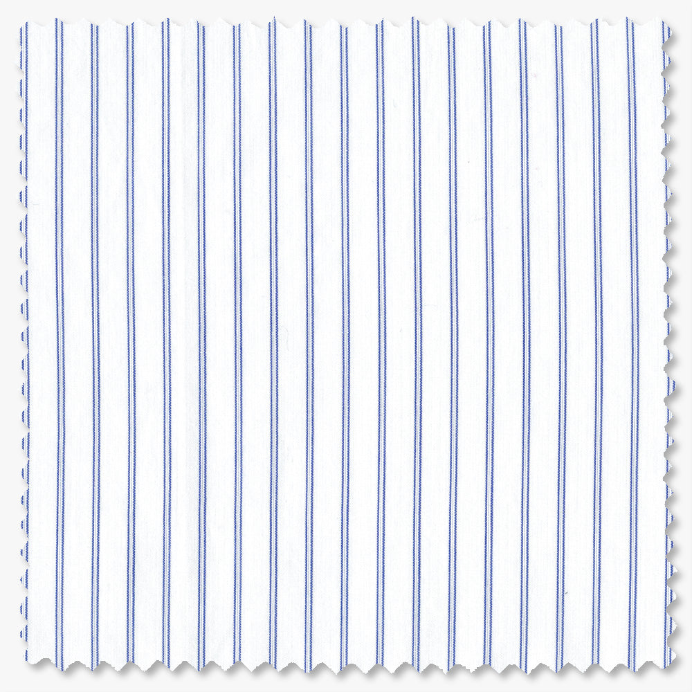 Blue Stripe Italian Poplin