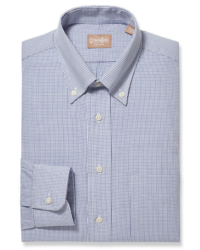 Gitman Bros. Button Down Graph Check Navy Shirt 17 / 33