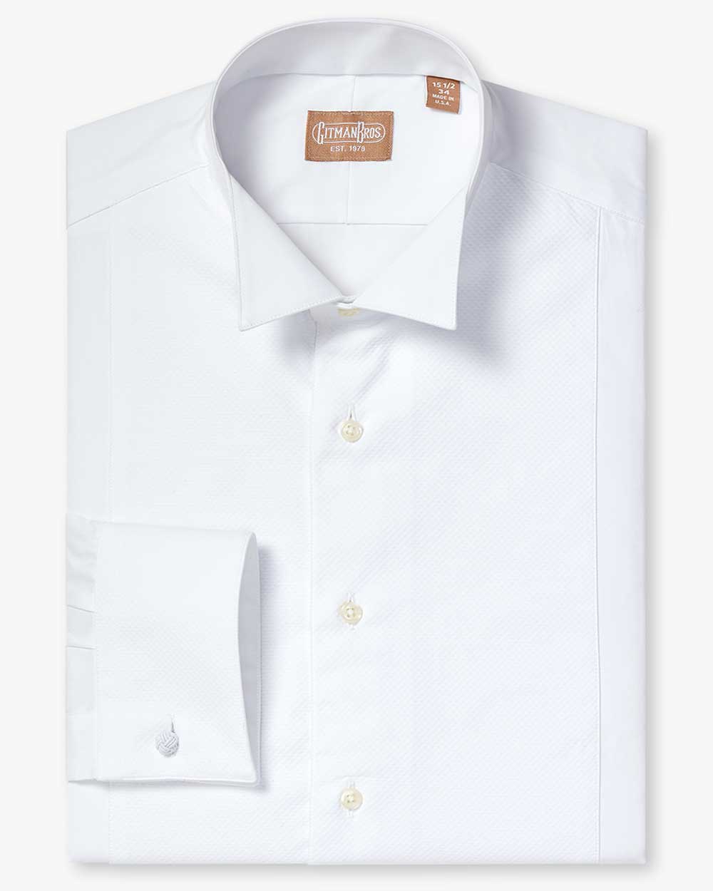 Wing Collar Pique Bib Tuxedo Shirt - Tailored