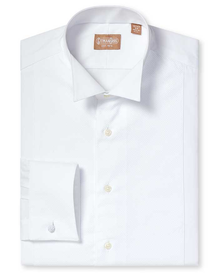 Gitman Bros. Wing Collar Pique Bib Tuxedo Shirt 17.5 / 34