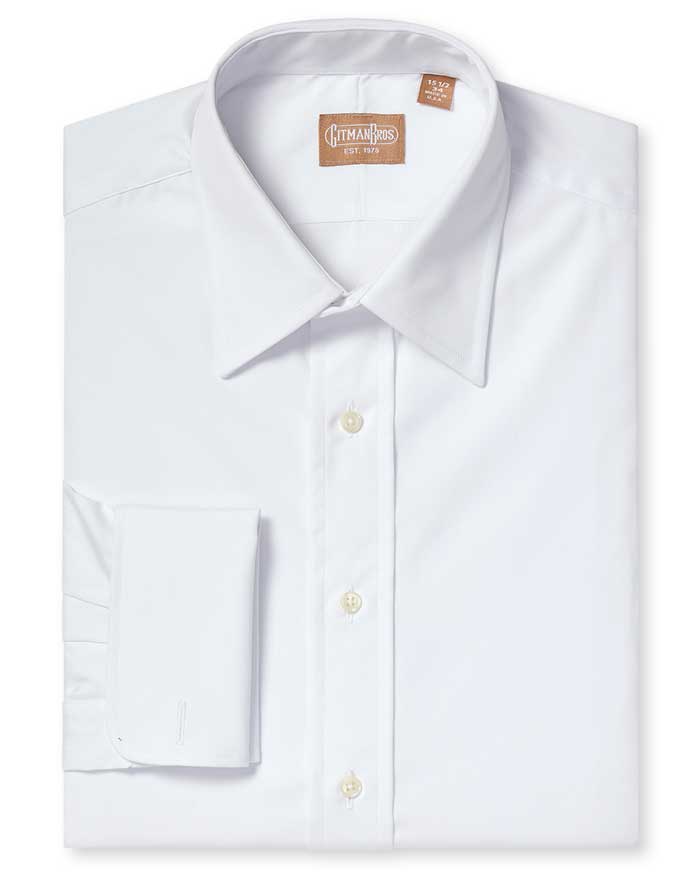 Gitman Bros. Medium Spread Broadcloth Tuxedo Shirt 17.5 / 35 Gitman Bros. Medium Spread Broadcloth Tuxedo Shirt 17.5 / 35