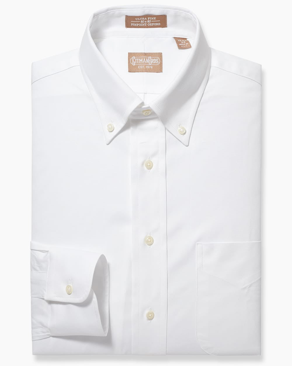 Button Down Pinpoint White - Classic