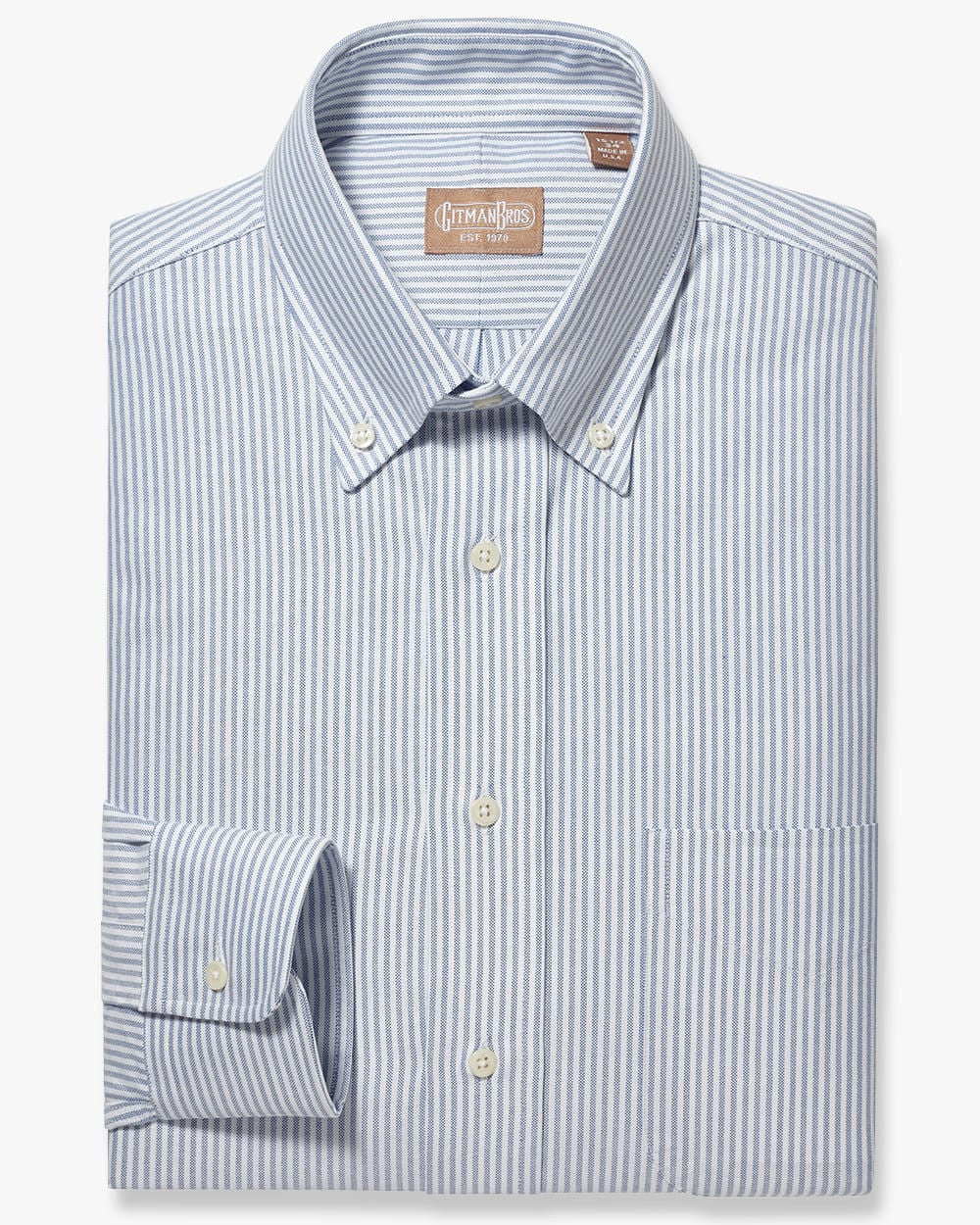 Button Down Oxford Blue Stripe - Classic