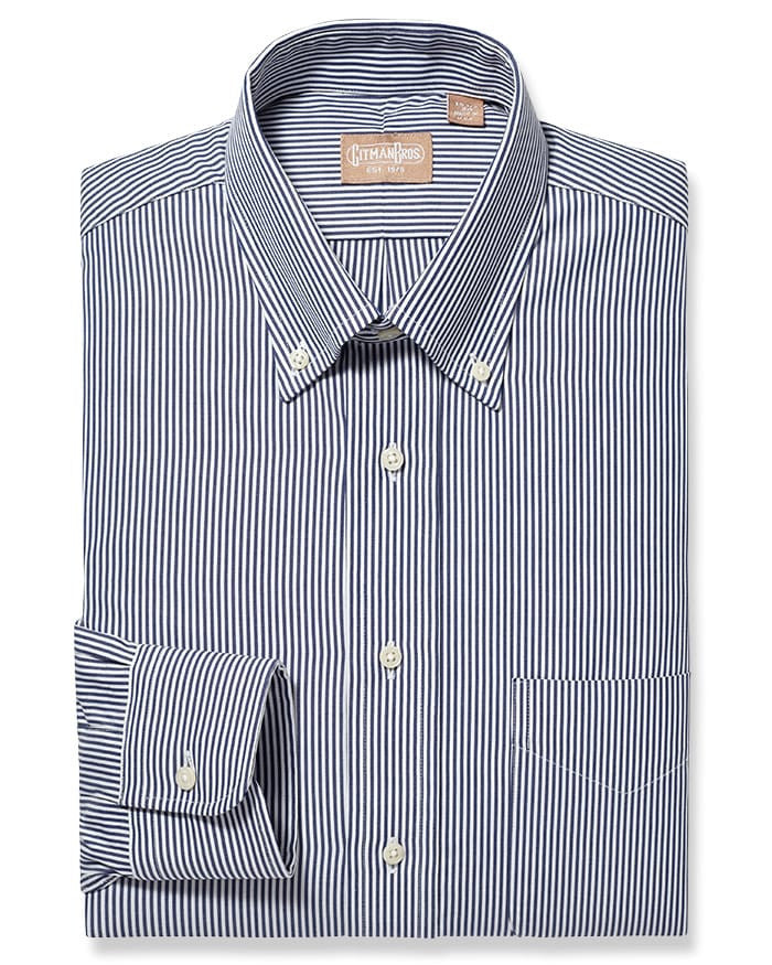 Gitman Bros. Button Down Bengal Stripe Navy Shirt 15 / 32 Gitman Bros. Button Down Bengal Stripe Navy Shirt 15 / 32