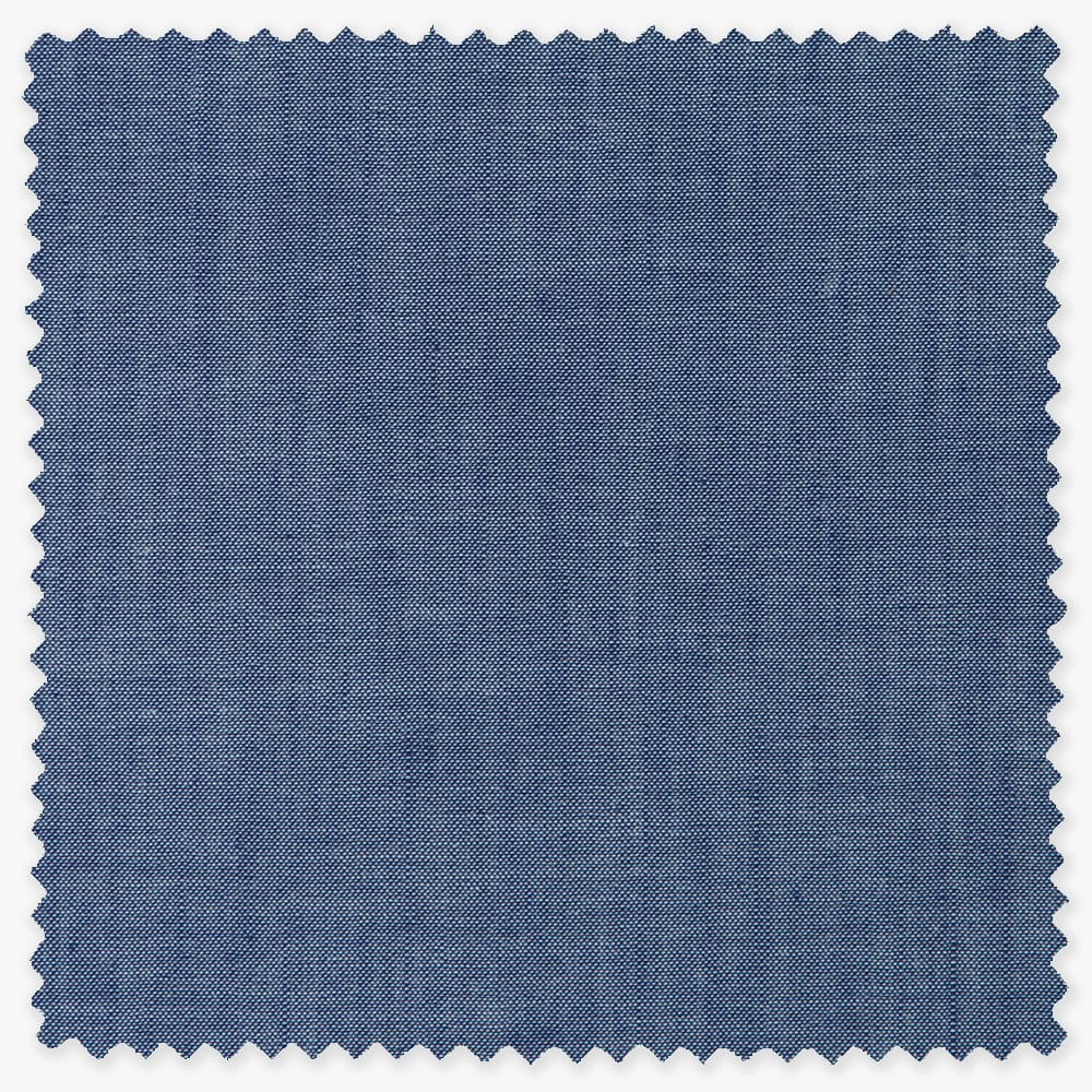 fabric swatch of navy blue chambray fabric