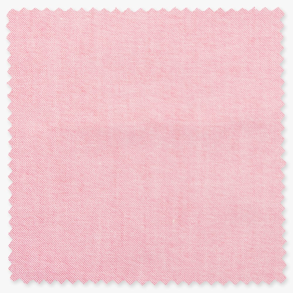 fabric swatch of solid pale red cambridge oxford cloth