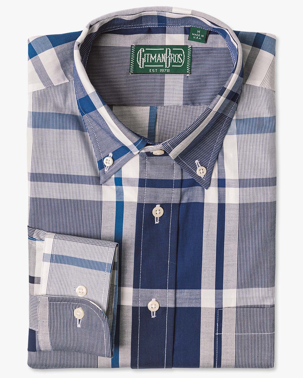 Tonal Blue Poplin Check