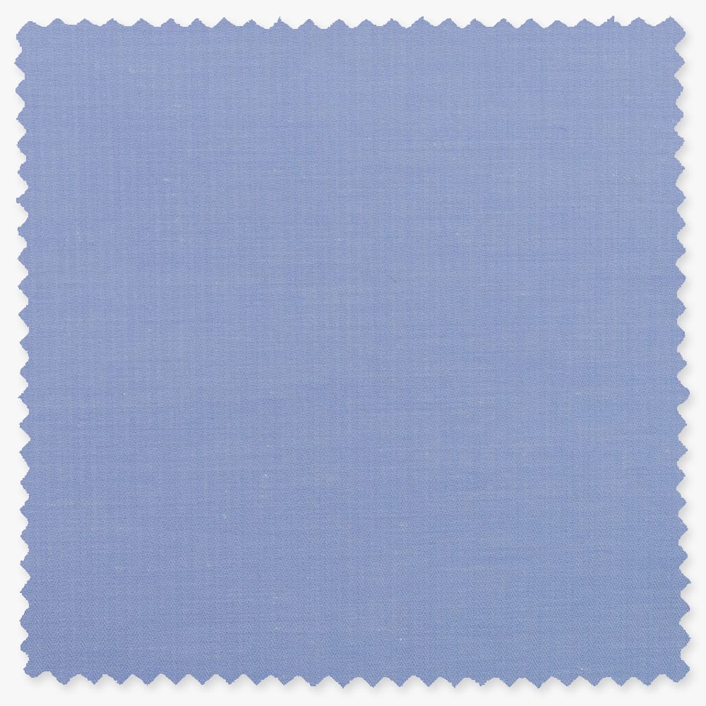 fabric swatch of solid blue herringbone pattern fabric