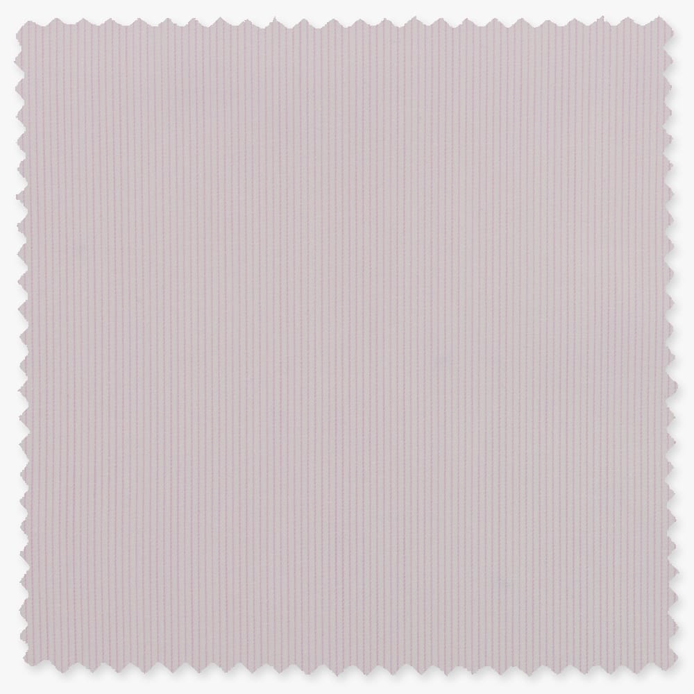 fabric swatch of thin light pink vertical stripes over white ground