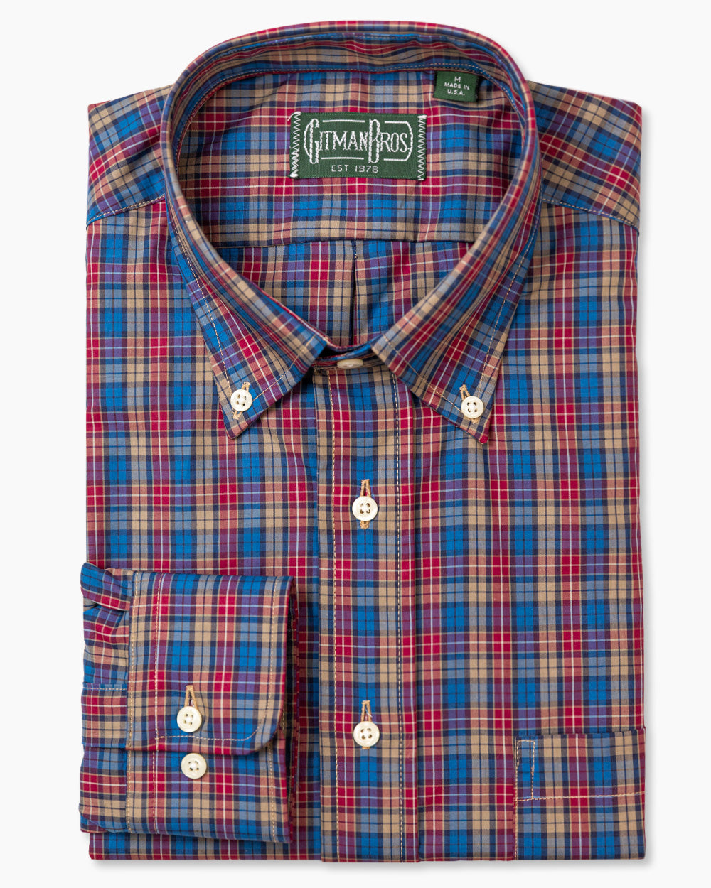 Navy Checked Winter Poplin