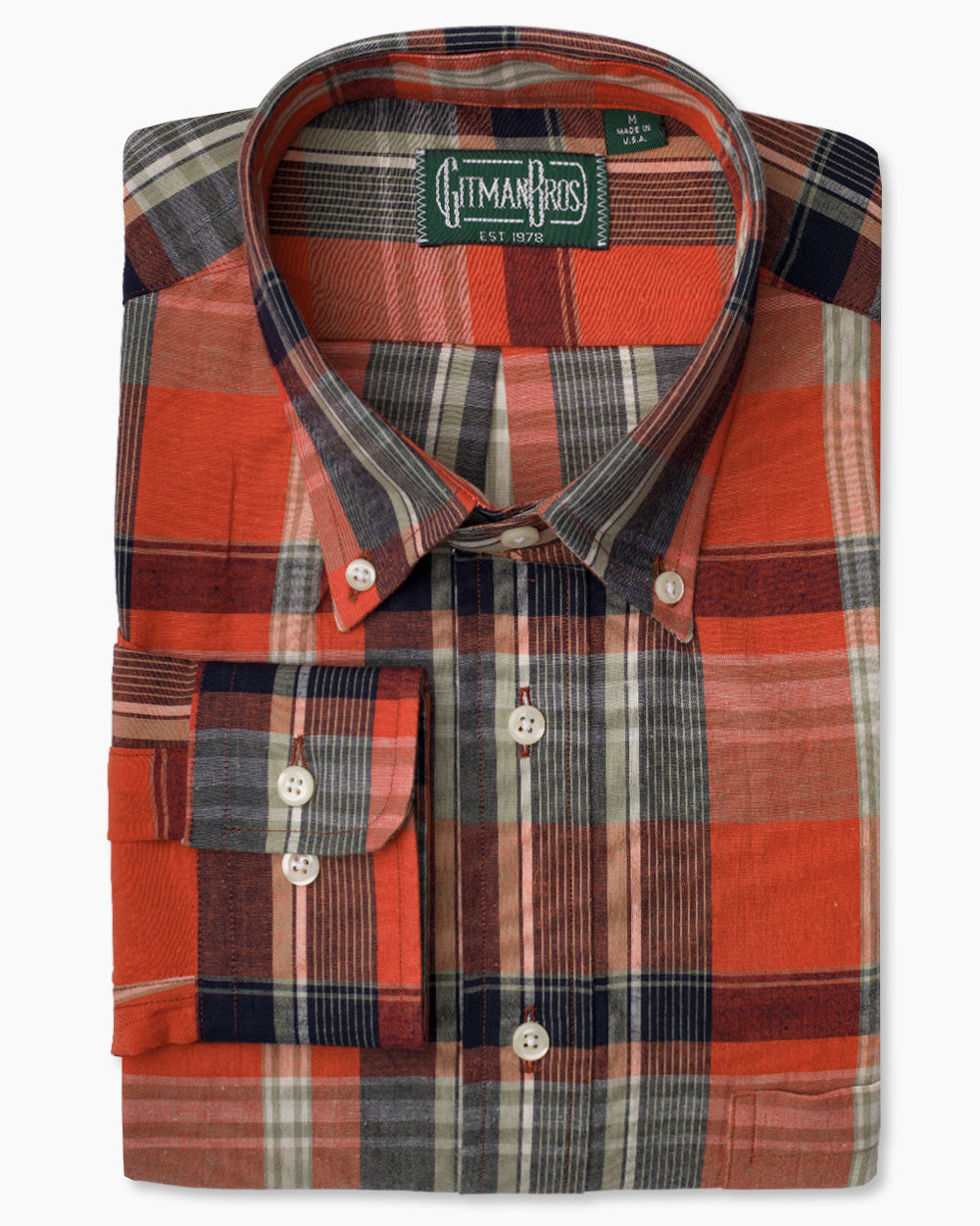 Orange Cotton/Linen Madras