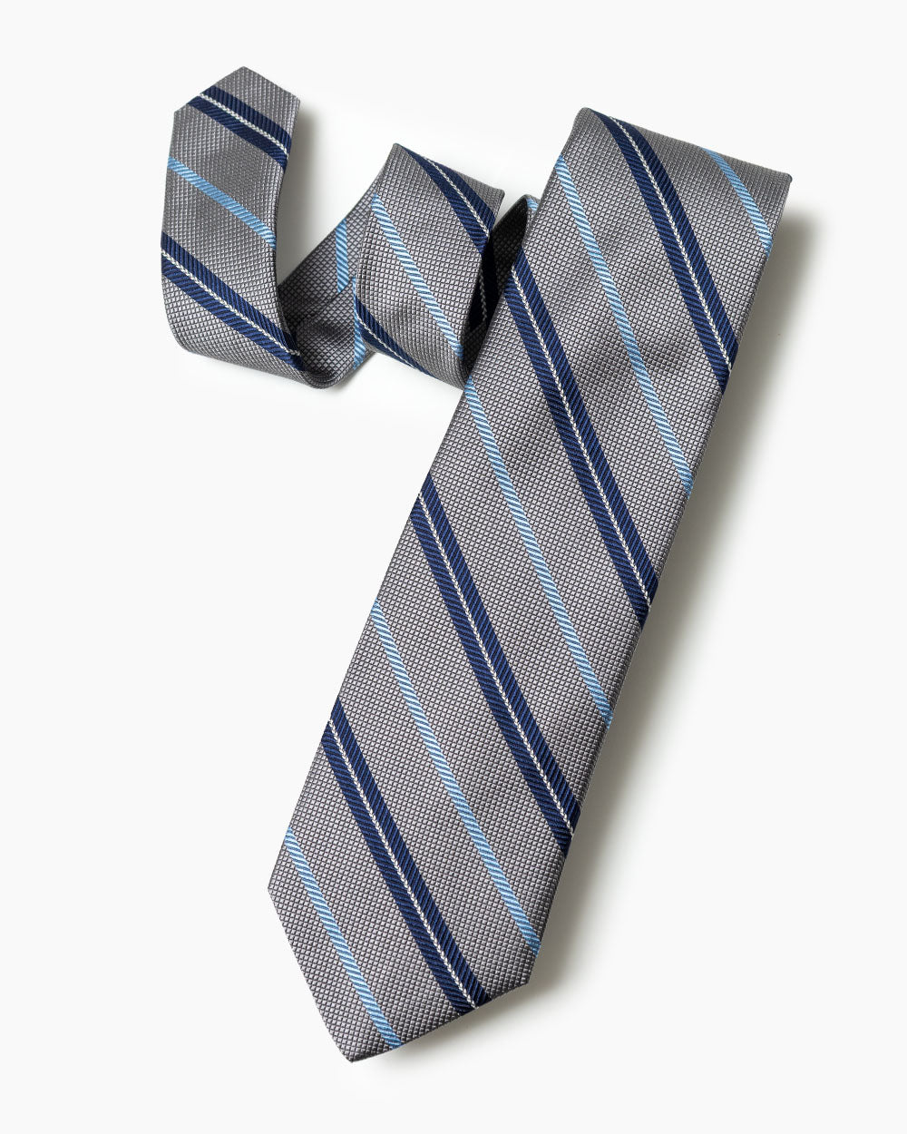 Grey University Stripe Tie