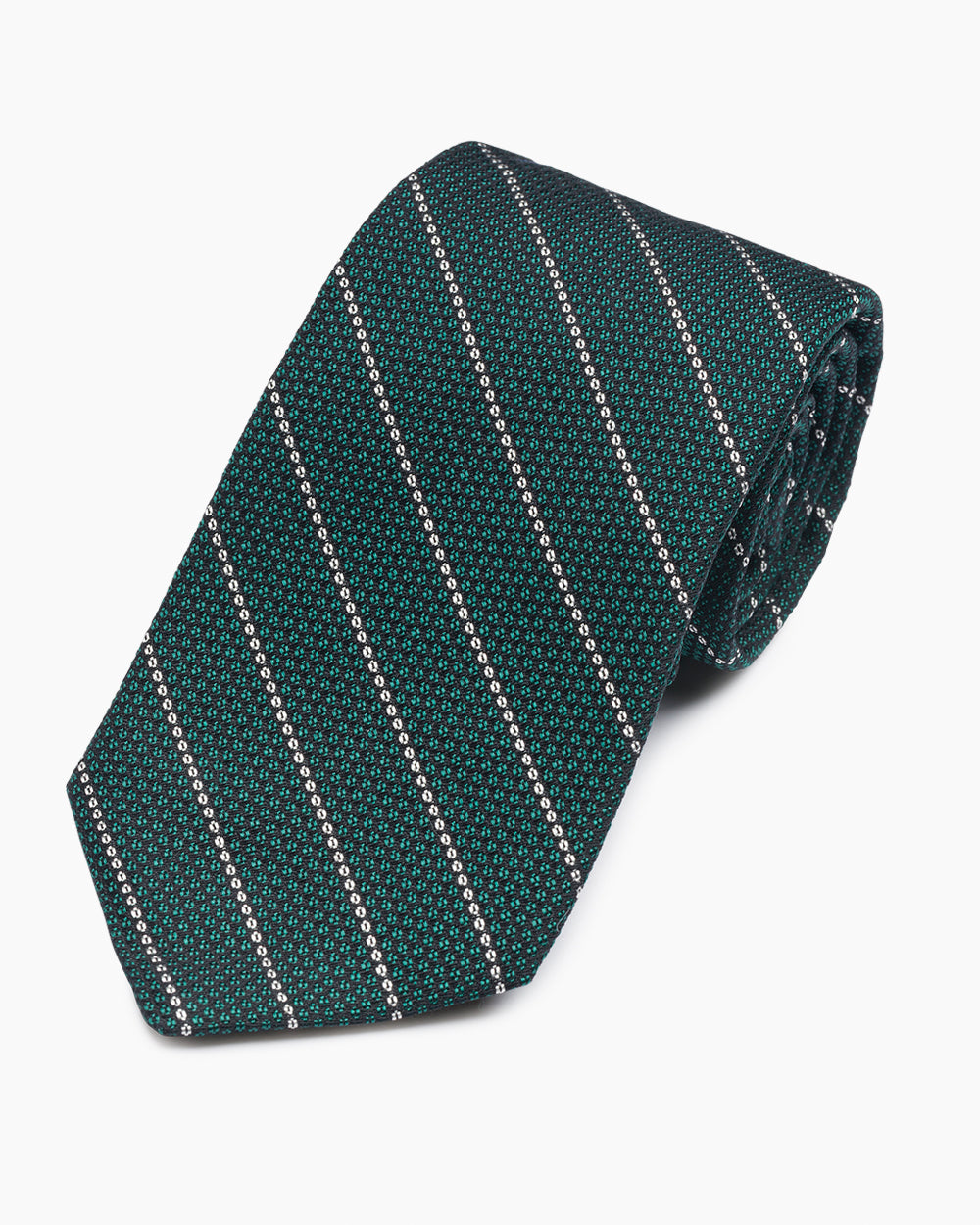 Green Textured Stripe Tie
