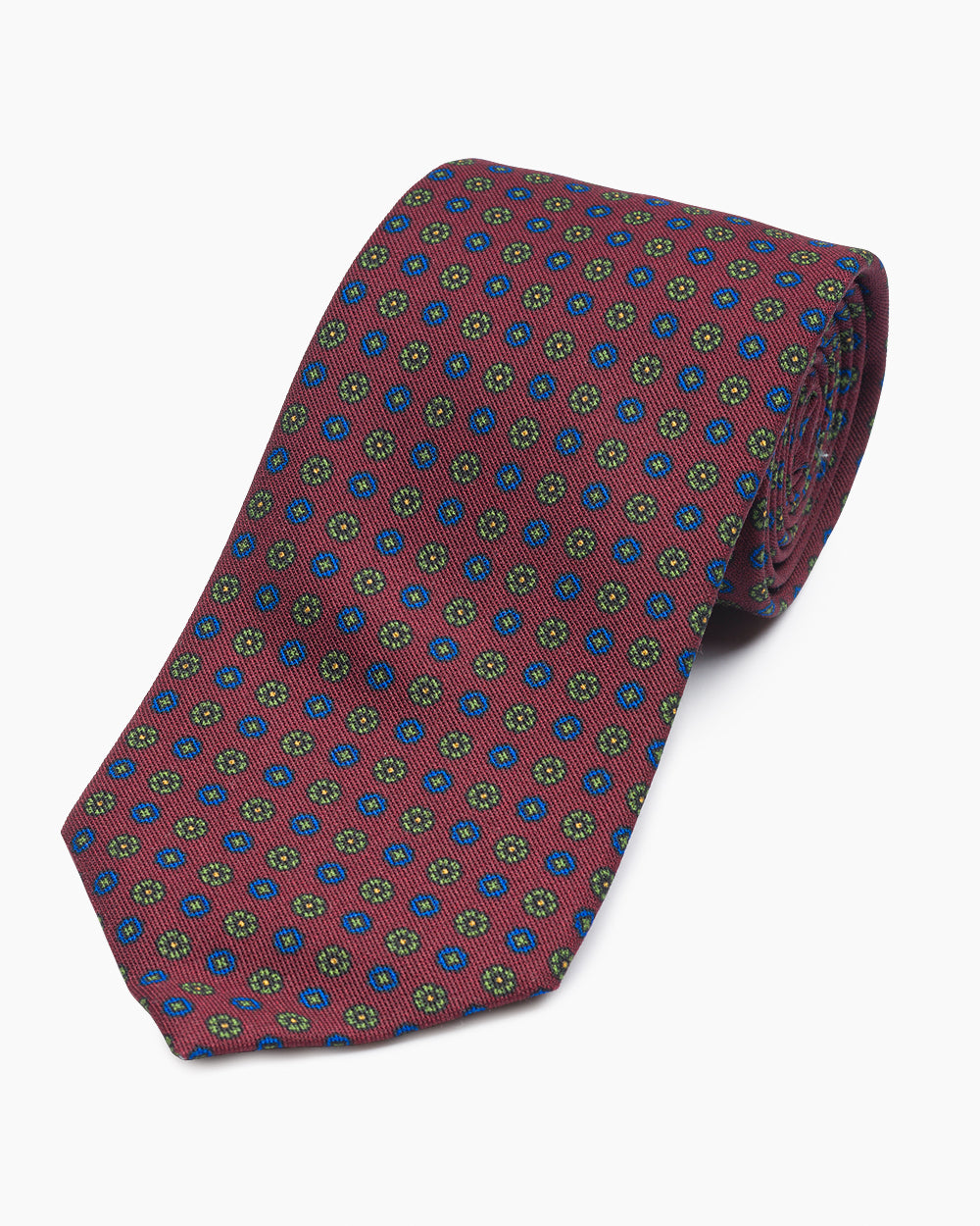 Burgundy Printed Medallion Tie