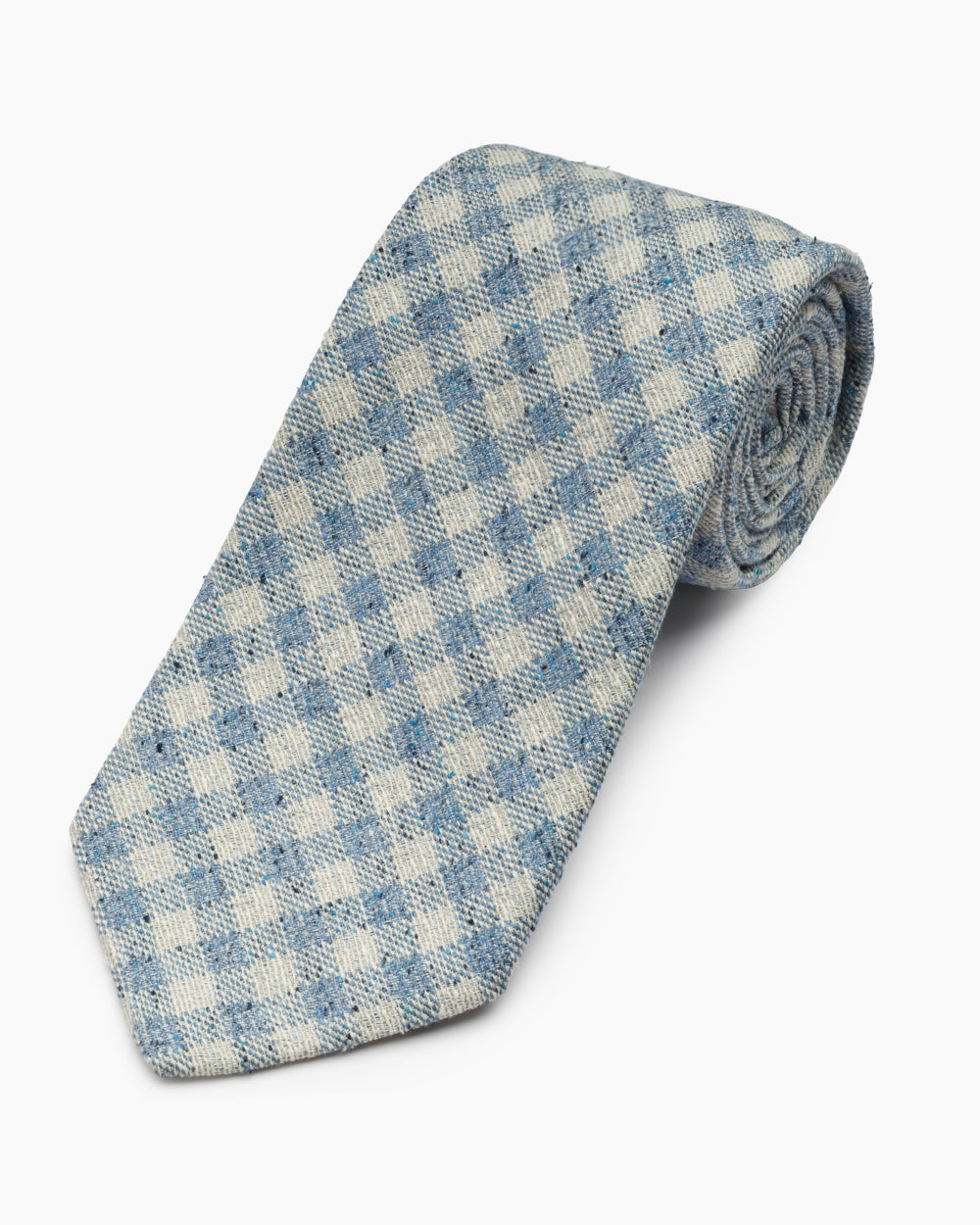 Blue Textured Gingham Tie