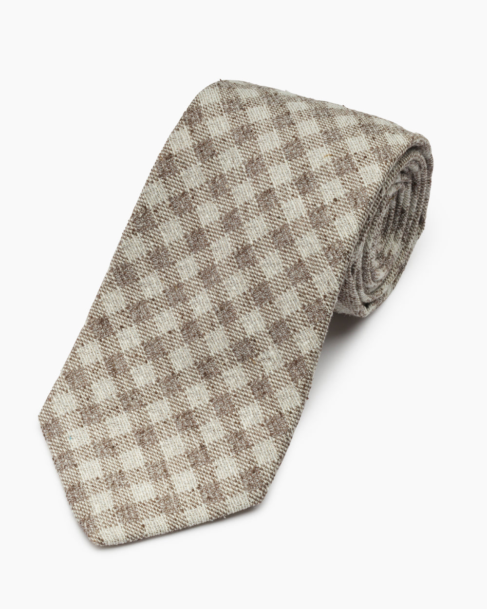 Tan Textured Gingham Tie