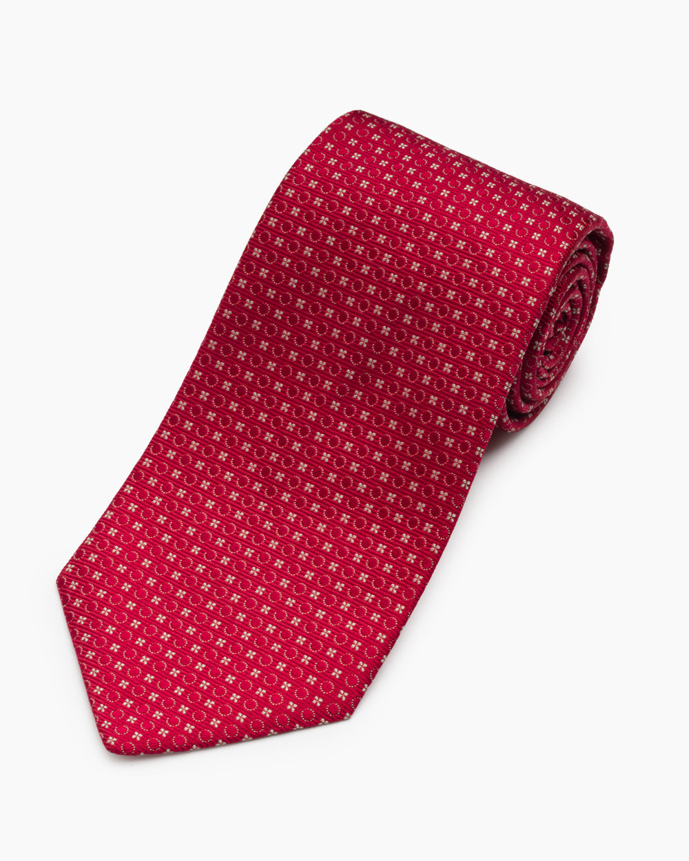 Red Woven Neat Tie