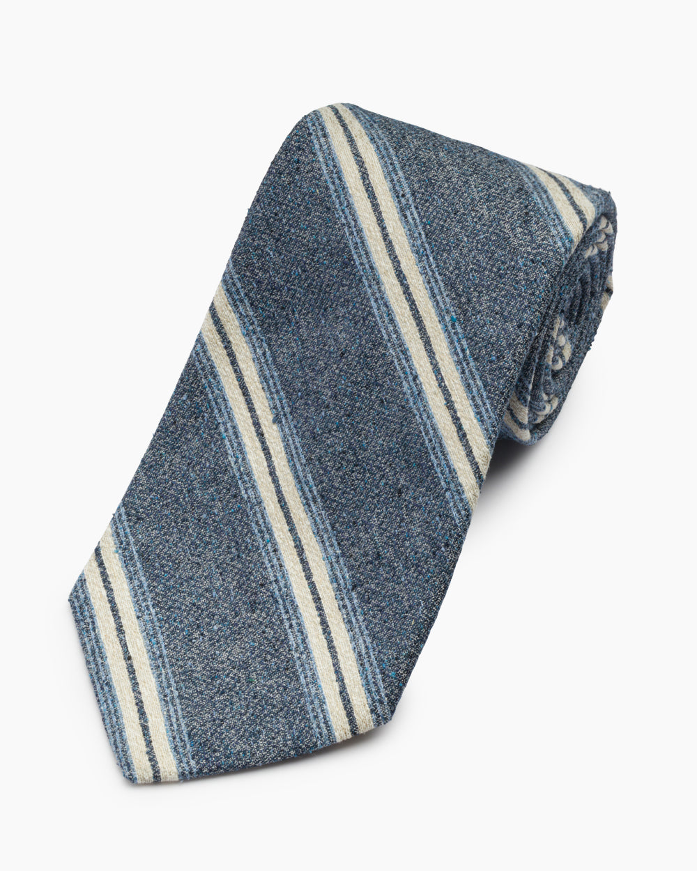 Navy Textured Stripe Tie