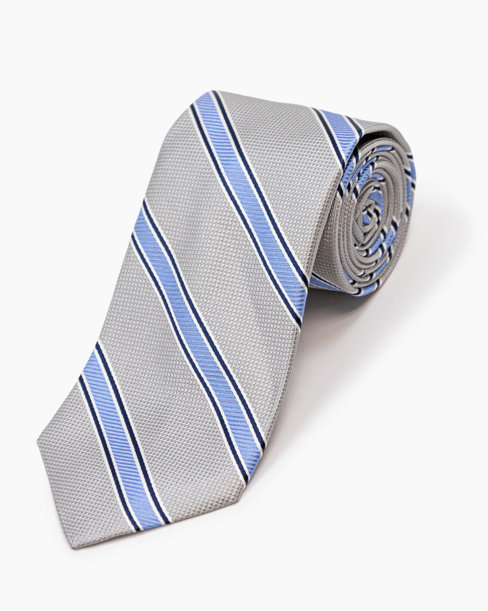 Grey University Stripe Tie