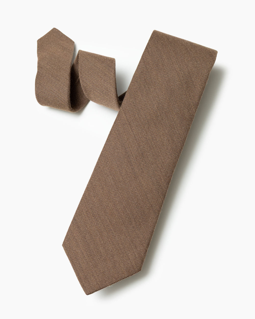 Tan Wool/Silk Twill Tie