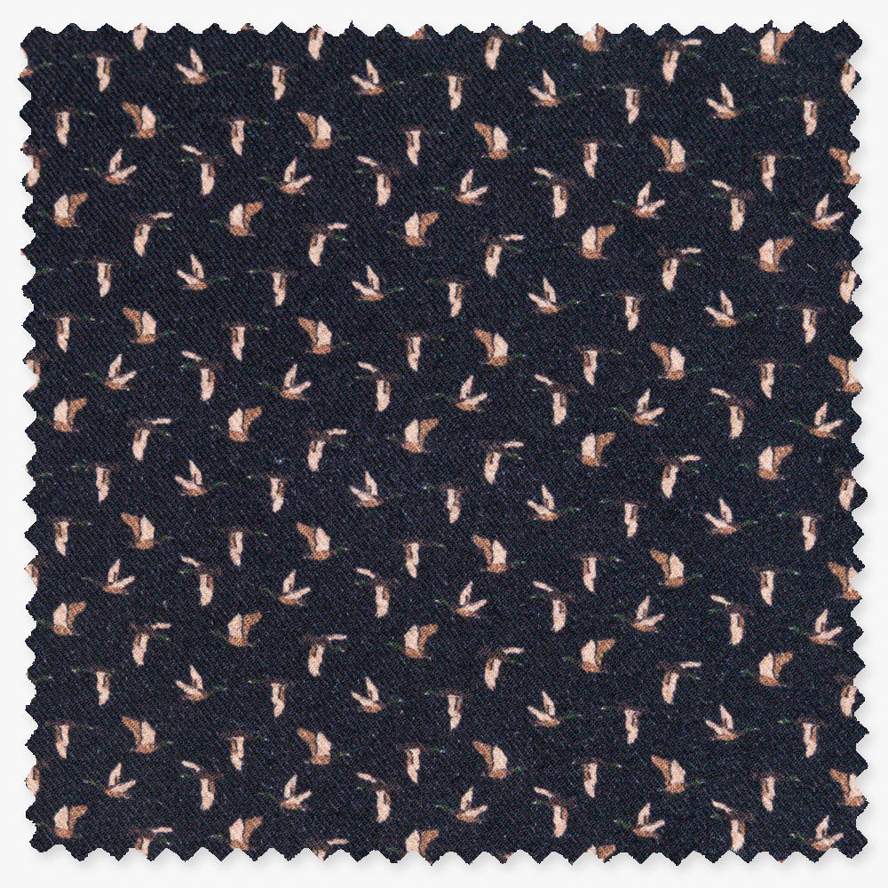 Black Goose Print Twill