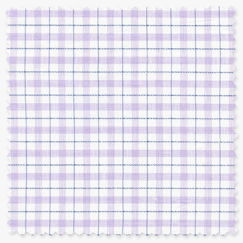 Purple Cotton/Linen Windowpane Check