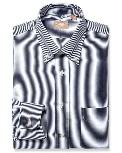 Gitman Bros. Button Down Bengal Stripe Navy Dress Shirt 15 / 35 Gitman Bros. Button Down Bengal Stripe Navy Dress Shirt 15 / 35
