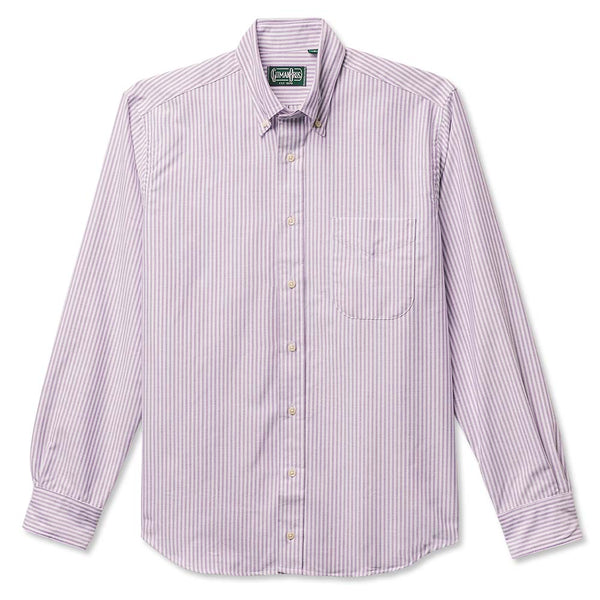 Gitman Bros. Purple Stripe Spring Oxford Weekend Shirt Tailored / XXL